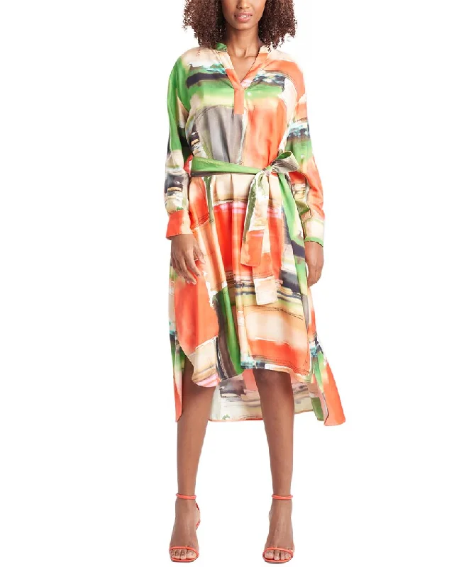 Natori Hikaru Silk-Blend Shirtdress