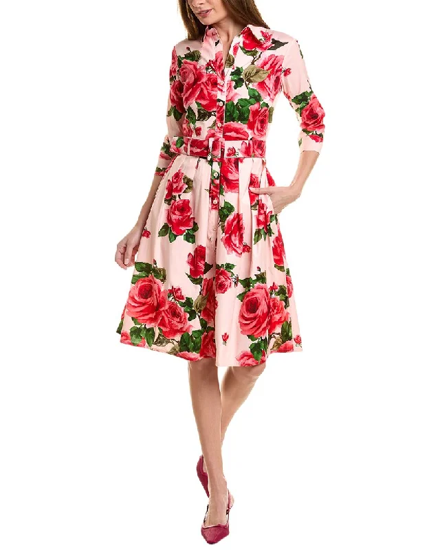 Samantha Sung Audrey 1 3/4-Sleeve Shirtdress