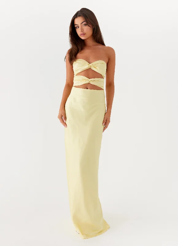 Tianna Strapless Maxi Dress - Yellow