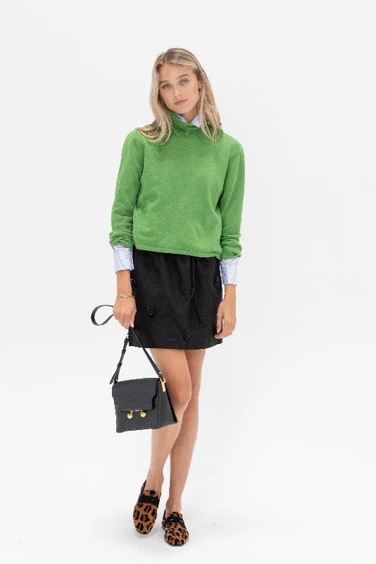 Embellished Mini Skirt, Black