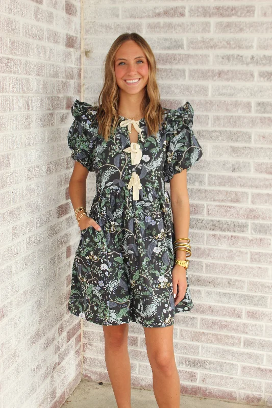 January & May - Through It All Bow Detail Floral Mini Dress