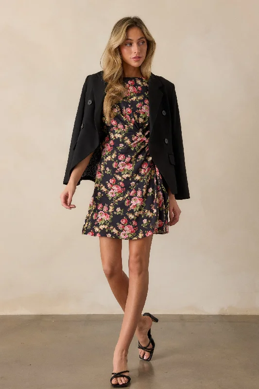 Wildflower Wonder Black Floral Mini Dress