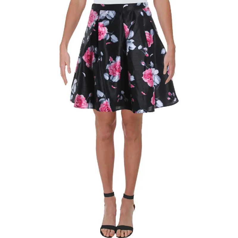Sequin Hearts Womens Juniors Floral Mini A-Line Skirt