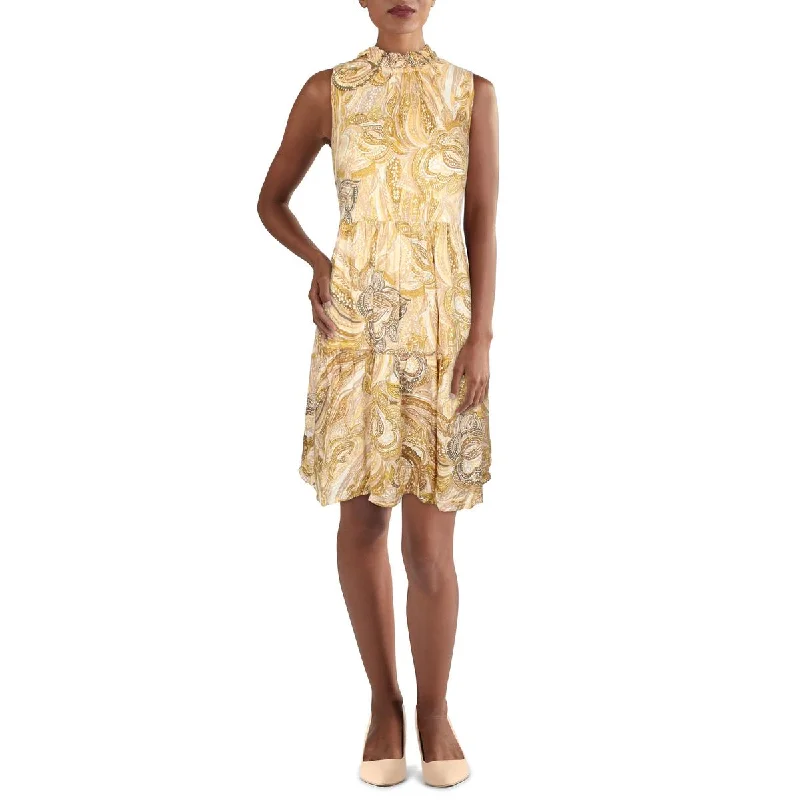 Calvin Klein Womens Paisley Mini Sheath Dress