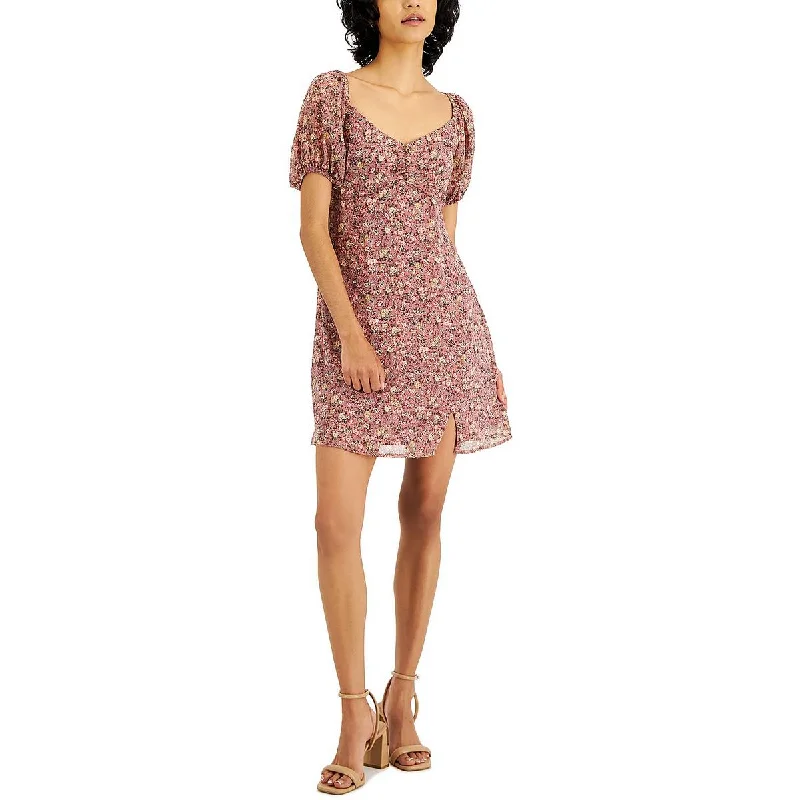 Kit & Sky Womens Juniors Floral Short Mini Dress
