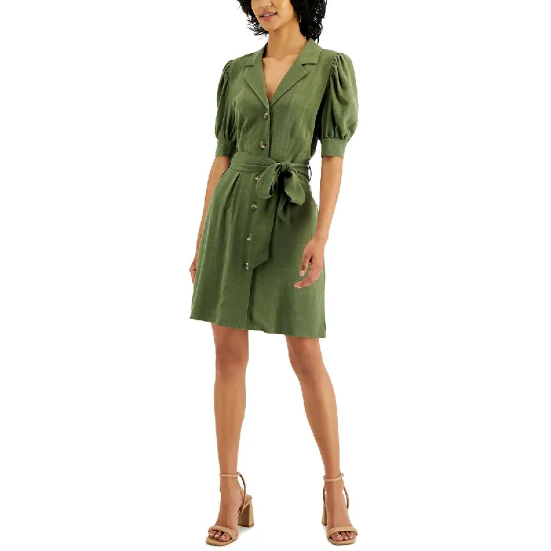 Kit & Sky Womens Juniors Puff-Sleeve Short Mini Dress