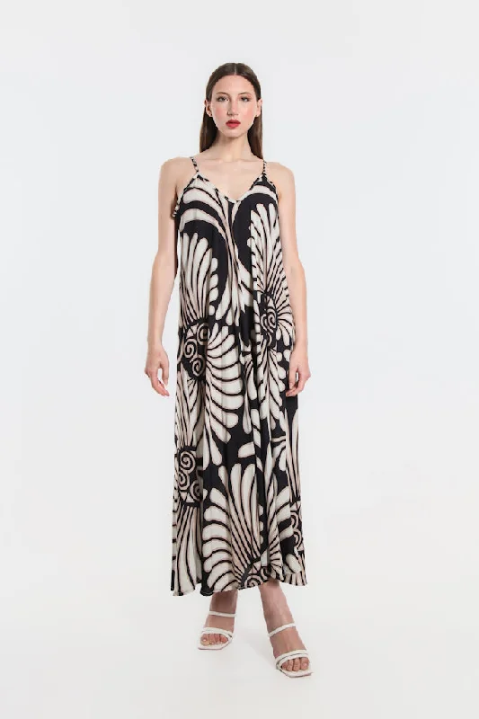 River Coconut Viscose Slip Dress (DT111C)